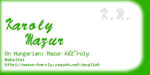 karoly mazur business card